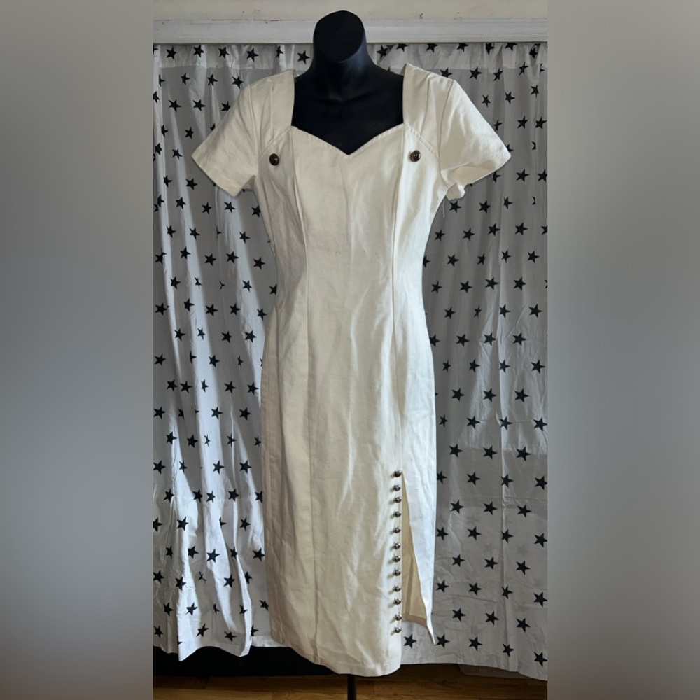 LIRA 100 % cotton size small off white VINTAGE dress
